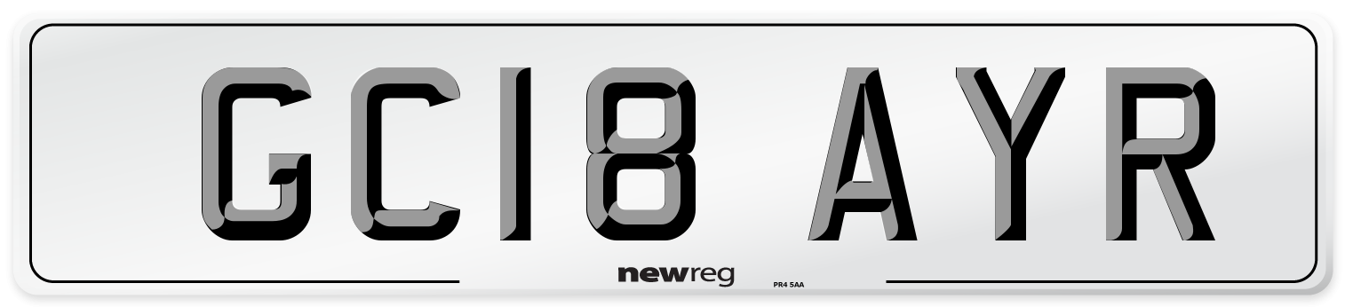 GC18 AYR Number Plate from New Reg